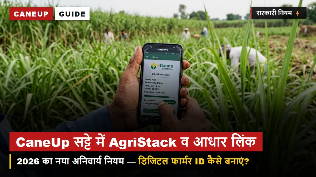 CaneUp सट्टे में AgriStack डिजिटल फार्मर ID और आधार लिंक कैसे करें: 2026 का नया नियम