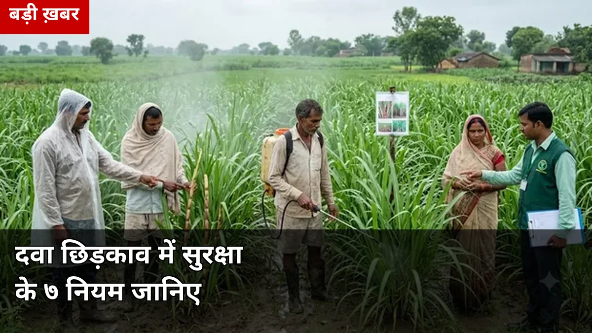 गन्ने में दवा छिड़काव की 1 गलती पड़ सकती है जान पर भारी: 2026-27 में सुरक्षित स्प्रे के 7 नियम, मास्क-ग्लव्स से लेकर कपड़े धोने तक