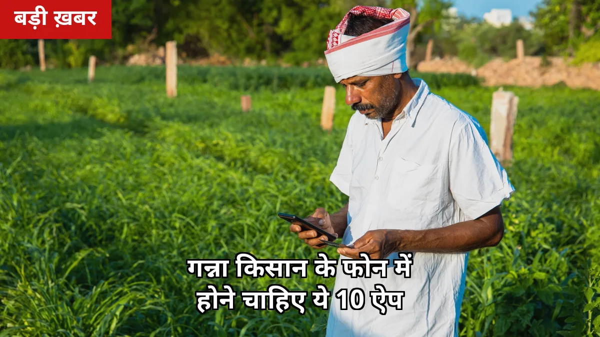 गन्ना किसान के फोन में होने चाहिए ये 10 ऐप: मौसम, मंडी भाव, कीट पहचान — 2026-27 में फैसला अब उंगली पर