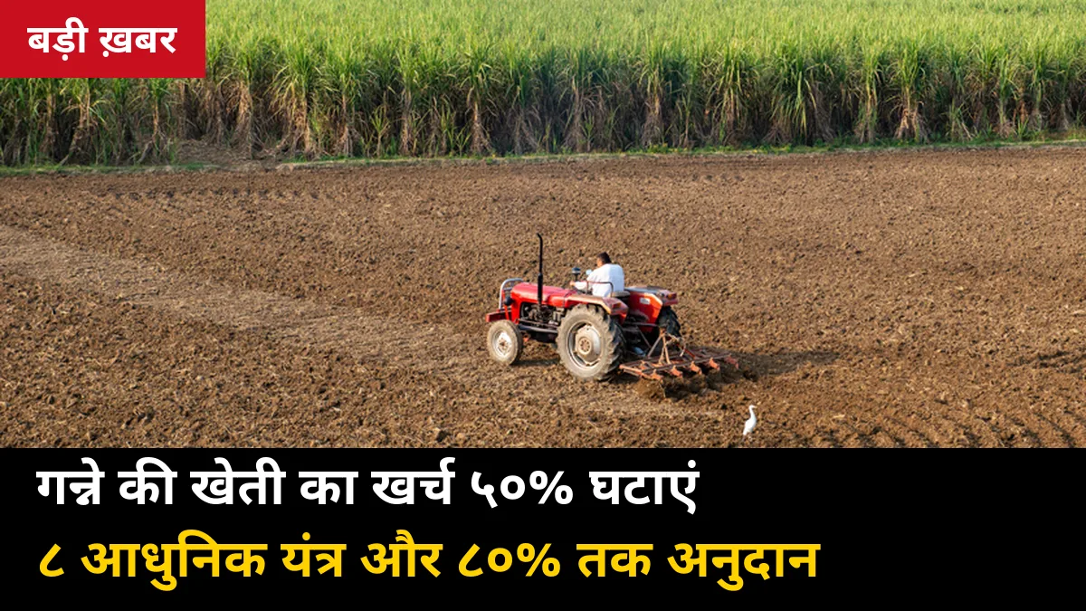 गन्ने की खेती का खर्च 50% घटाएं: 2026-27 में काम आने वाले 8 स्मार्ट यंत्र और 80% तक अनुदान की पूरी जानकारी