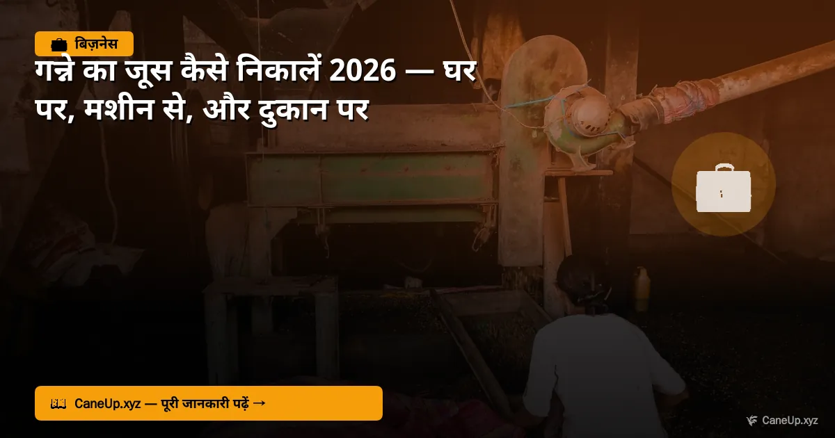 गन्ने का जूस कैसे निकालें 2026 — घर पर, मशीन से