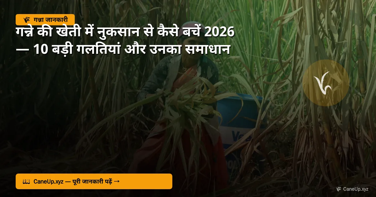 गन्ने की खेती में नुकसान से कैसे बचें 2026 — 10 बड़ी गलतियां