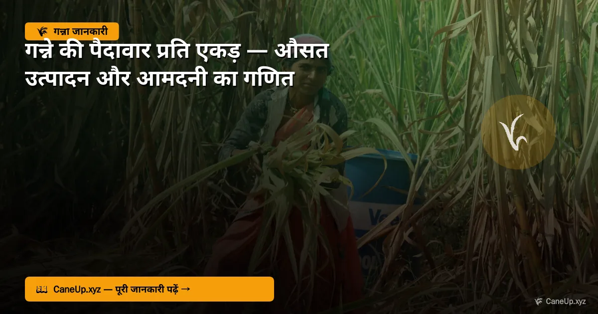 गन्ने की पैदावार प्रति एकड़ 2026 — औसत उत्पादन और आमदनी