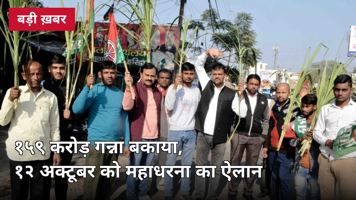 159 करोड़ गन्ना बकाया पर किसानों का फूटा गुस्सा — 12 अक्टूबर को बहेड़ी में महाधरना का ऐलान, एसडीएम दफ्तर में हंगामा