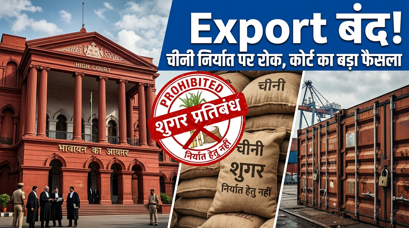 Bombay HC का बड़ा फैसला — चीनी Export पर पूर्ण प्रतिबंध सही! मिलों की याचिका खारिज