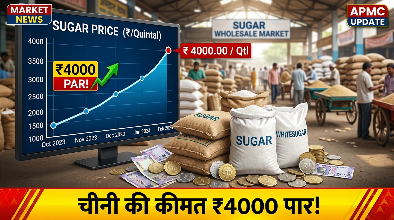 चीनी ₹4,000/क्विंटल पार — मिलों की चांदी, किसानों को कब मिलेगा SAP बढ़ोतरी का फायदा?