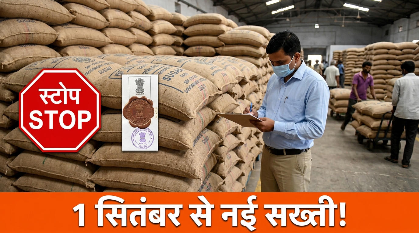 1 सितंबर से चीनी पर बल्क खरीदारों पर भी स्टॉक लिमिट — जमाखोरों पर CM योगी सख्त