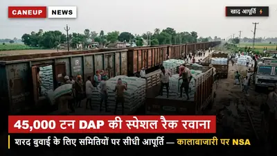 गन्ना बेल्ट में डीएपी खाद की किल्लत होगी दूर — 45,000 मीट्रिक टन DAP की रैक पहुंची, समितियों पर सीधी आपूर्ति