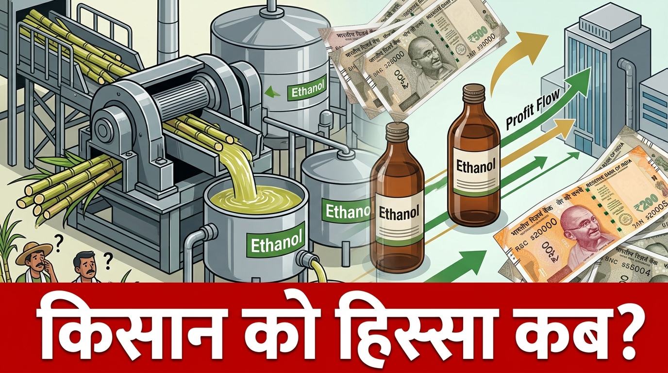 मिलें एथेनॉल से करोड़ों कमा रही हैं — किसान को क्यों नहीं मिलता हिस्सा? जानें नई माँग