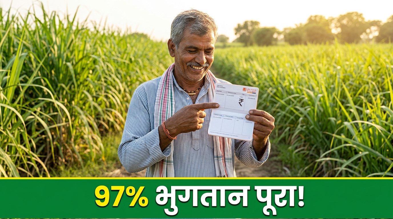 गन्ना भुगतान 97% पूरा — सिर्फ ₹1,700 करोड़ बाकी, आपकी मिल ने दिया या नहीं? ऐसे चेक करें