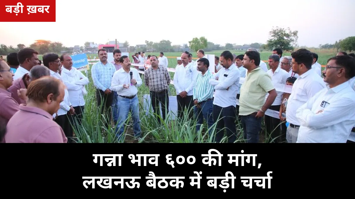 गन्ना भाव ₹600 की मांग: 7 अक्टूबर को लखनऊ बैठक में किसानों का प्रस्ताव, 2026-27 का नया रेट कब घोषित होगा