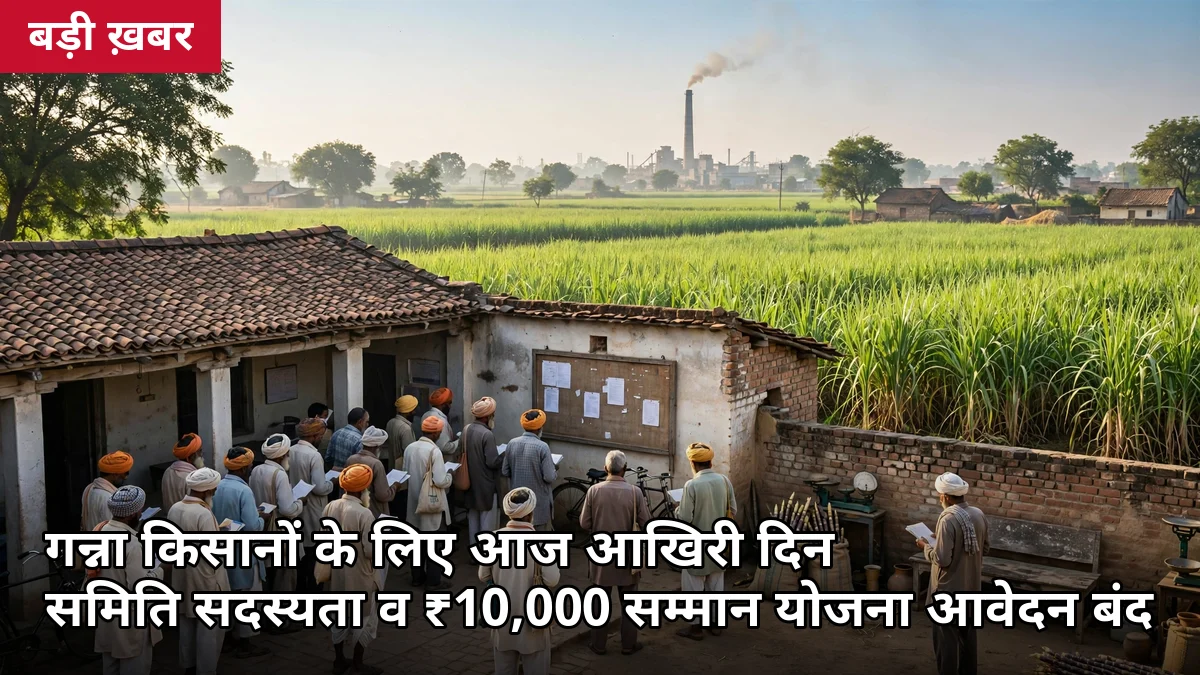 आज आखिरी दिन: गन्ना समिति सदस्यता, उपज बढ़ोतरी और ₹10,000 वाली सम्मान योजना का आवेदन — 30 सितंबर डेडलाइन