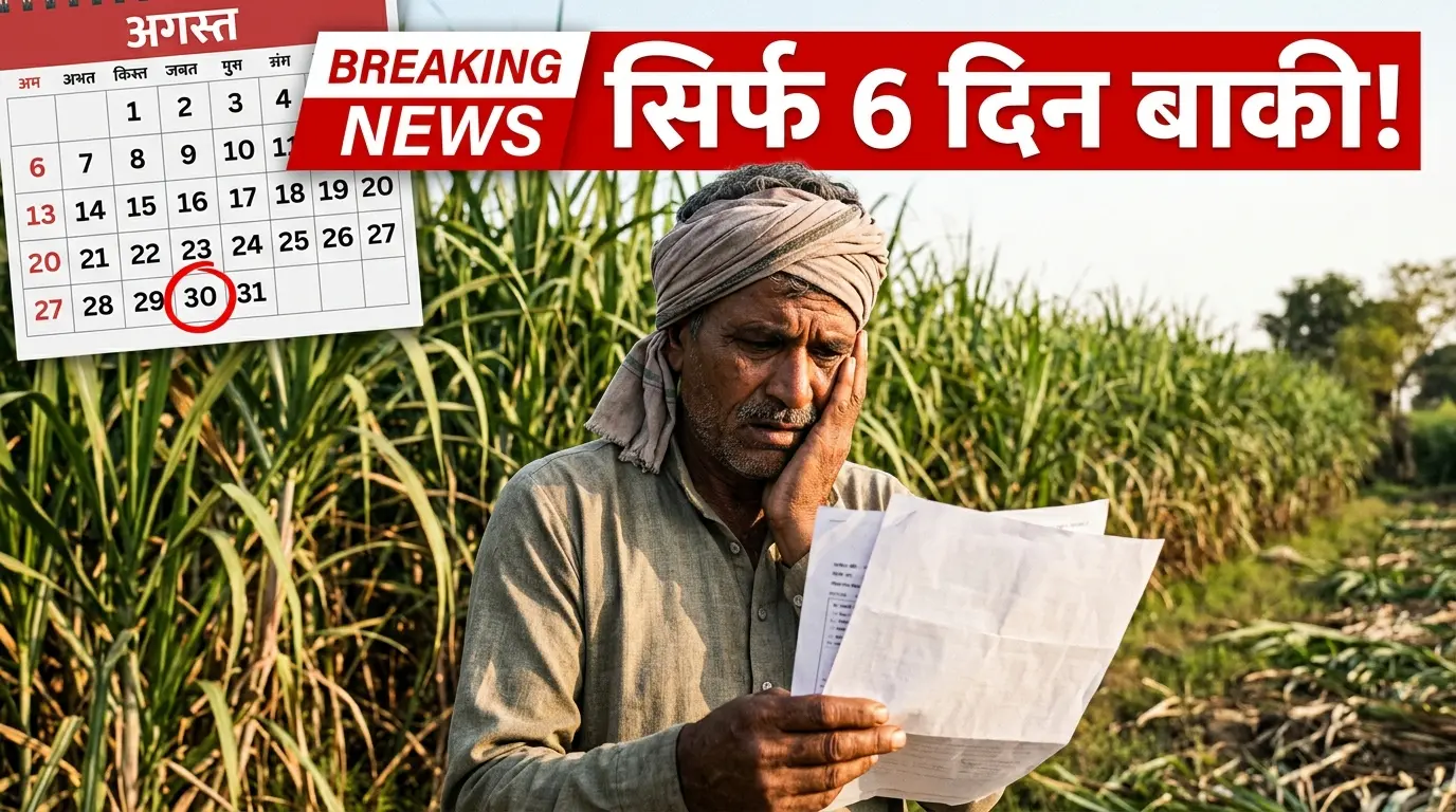 ⚠️ गन्ना सर्वे सुधार की आखिरी तारीख 30 अगस्त — अभी करें वरना पर्ची नहीं मिलेगी!