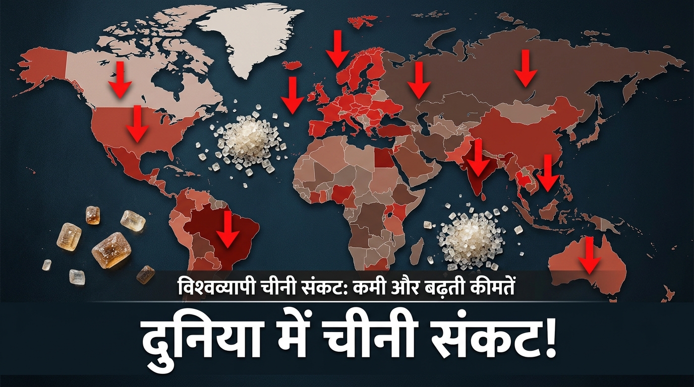 दुनिया में चीनी संकट! 33 लाख टन की कमी — Brazil ने बदला गेम, भारत पर बड़ा असर