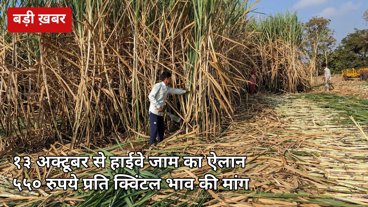 13 अक्टूबर से कर्नाटक में हाईवे जाम की चेतावनी: गन्ने का भाव ₹550/क्विंटल और यूपी जैसा SAP मांगा — 12 अक्टूबर को केंद्रीय मंत्री से बैठक
