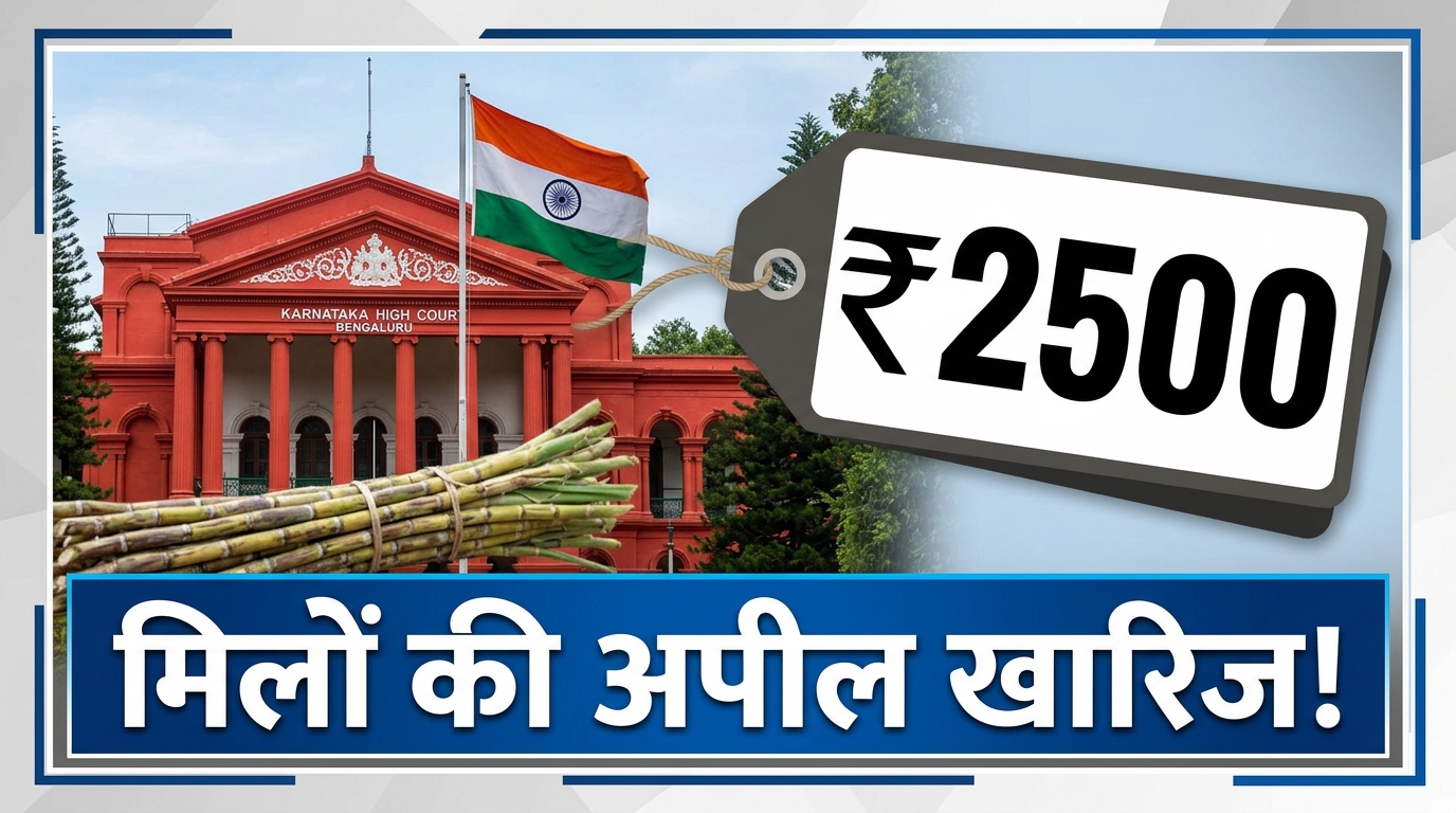 कर्नाटक हाई कोर्ट का बड़ा फैसला — गन्ने का ₹2,500/टन भाव सही, चीनी मिलों की याचिका खारिज