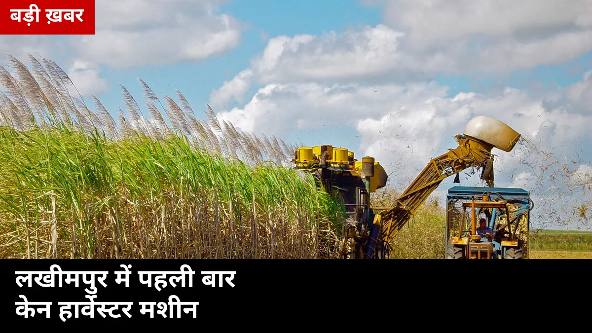 लखीमपुर खीरी में पहली बार आएगी ₹1 करोड़ की केन हार्वेस्टर मशीन, सूखी पत्तियों के लिए मल्चर भी — मजदूरों की कमी से मिलेगी राहत