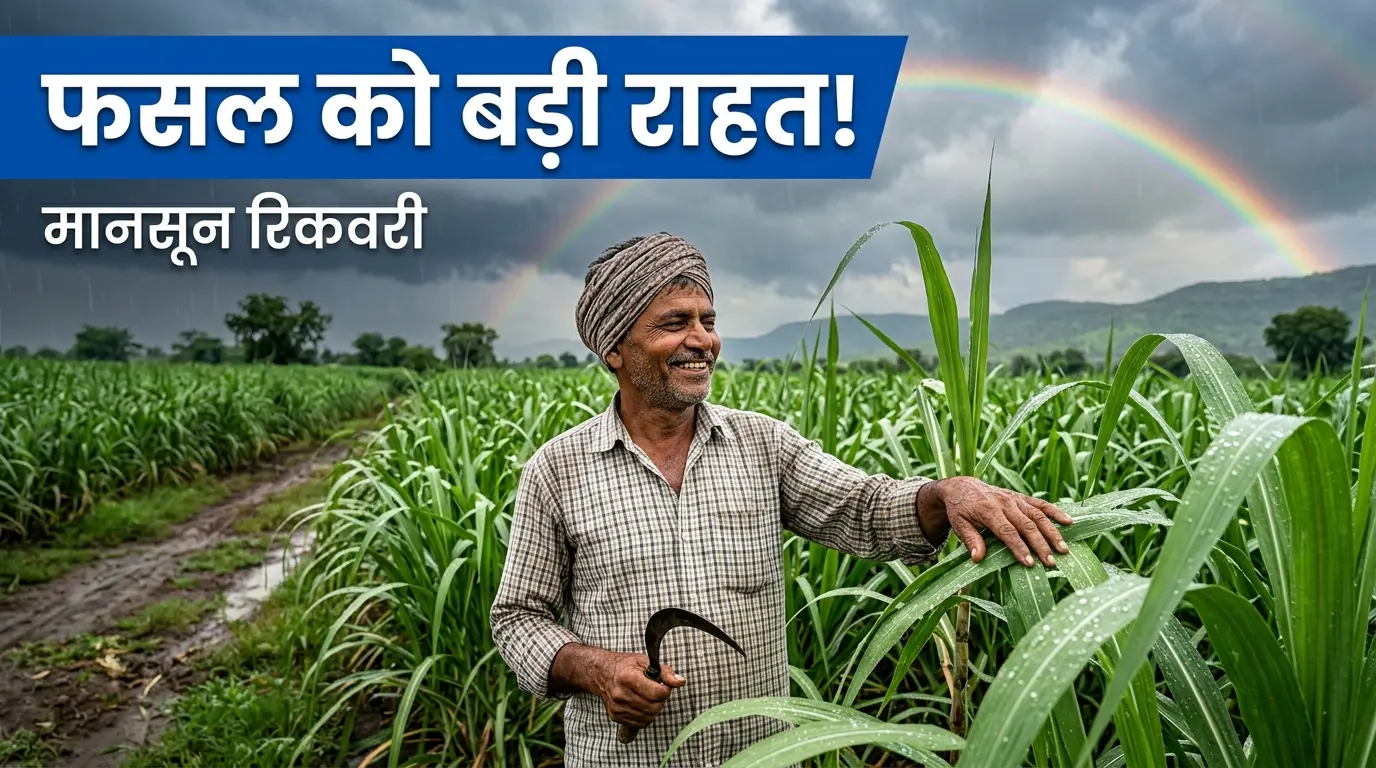 🌧️ मानसून Recovery: गन्ने की फसल को बड़ी राहत, खरीफ बुवाई सामान्य — सितंबर-अक्टूबर में बंपर बढ़वार की उम्मीद!