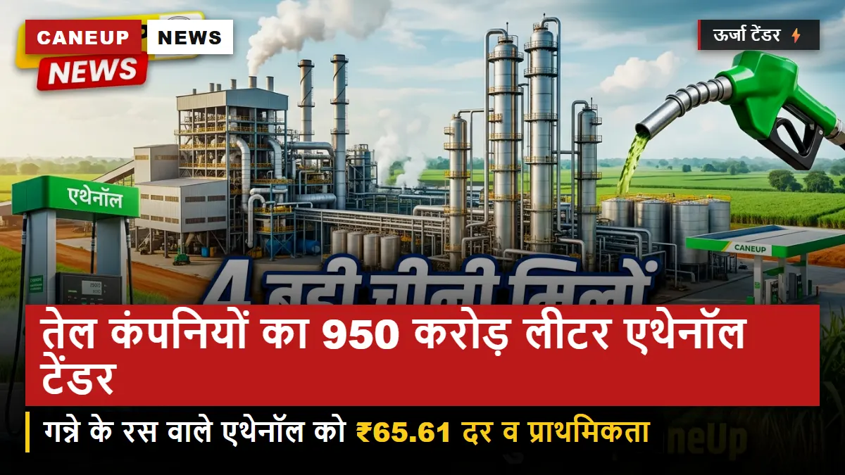 तेल कंपनियों ने जारी किया 950 करोड़ लीटर एथेनॉल का महा-टेंडर, गन्ने के रस से बने एथेनॉल को मिला सर्वोच्च आवंटन