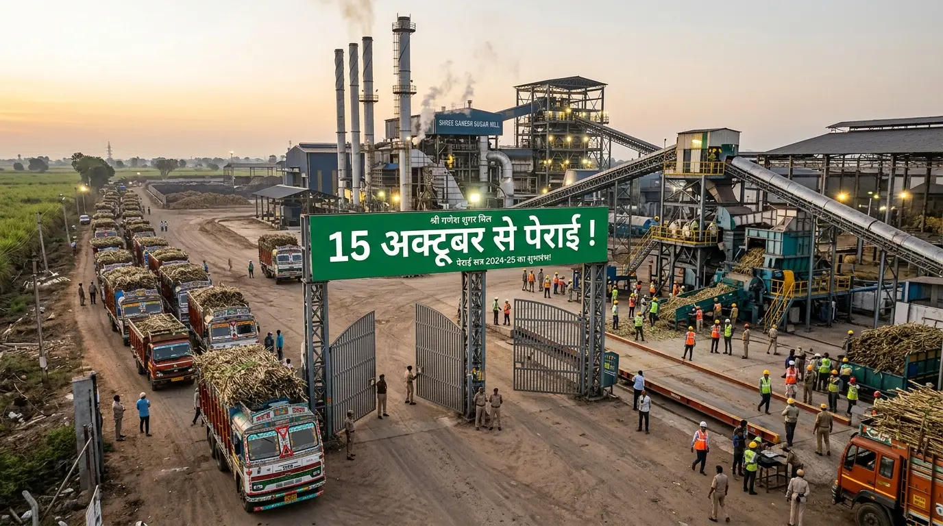️ 15 अक्टूबर अर्ली क्रशिंग: पश्चिमी UP की 40 मिलों में ट्रायल रन का शेड्यूल तय!