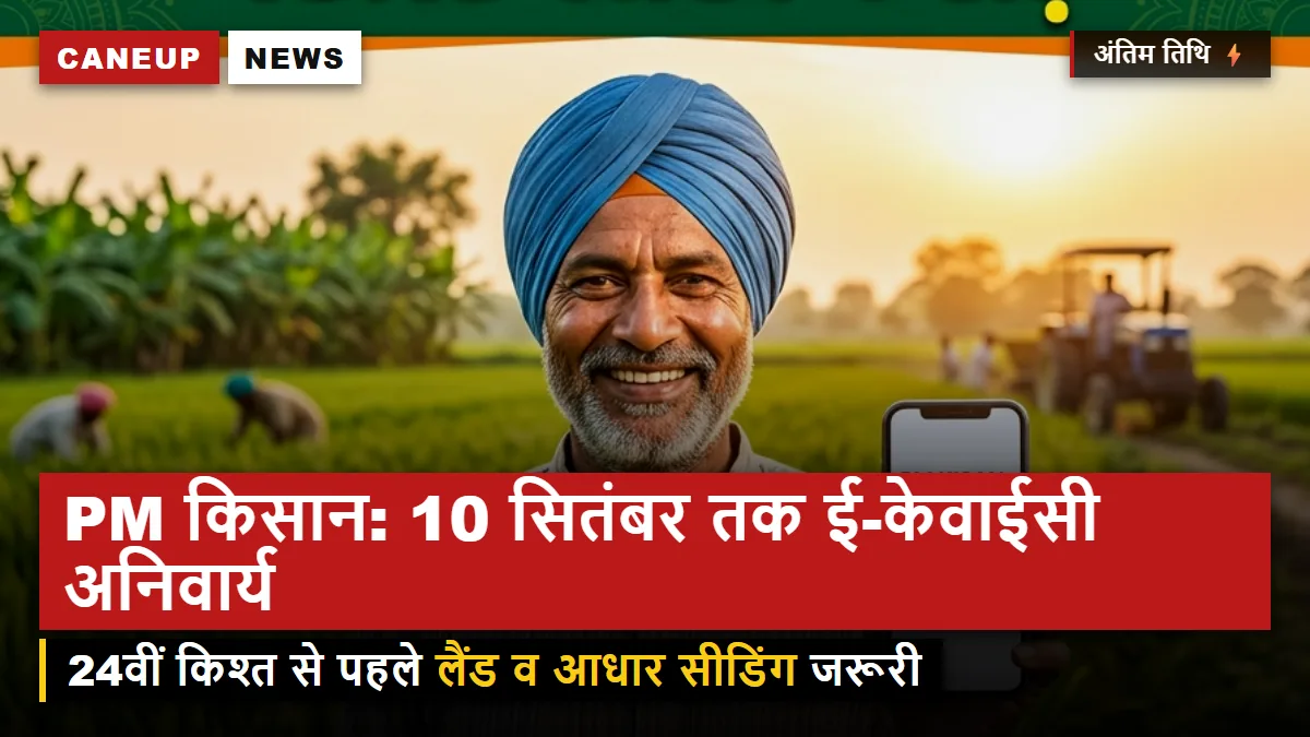 PM किसान की 24वीं किश्त के लिए 10 सितंबर तक ई-केवाईसी अनिवार्य, यूपी के 40 लाख किसानों की लैंड सीडिंग प्रक्रिया तेज