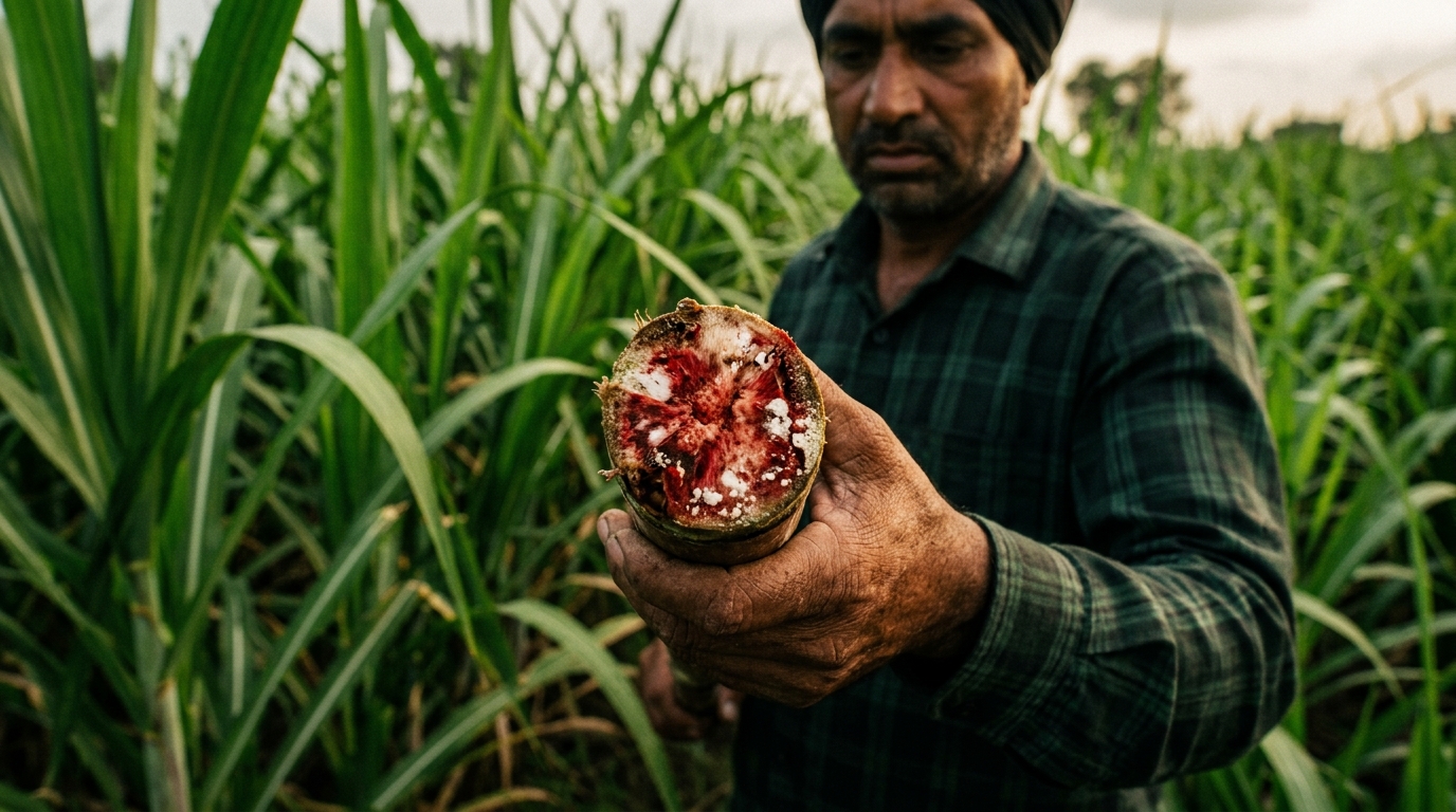 Red Rot से गन्ने की फसल बर्बाद — 7 नई किस्में बचाएंगी, जानें कैसे पहचानें और रोकें