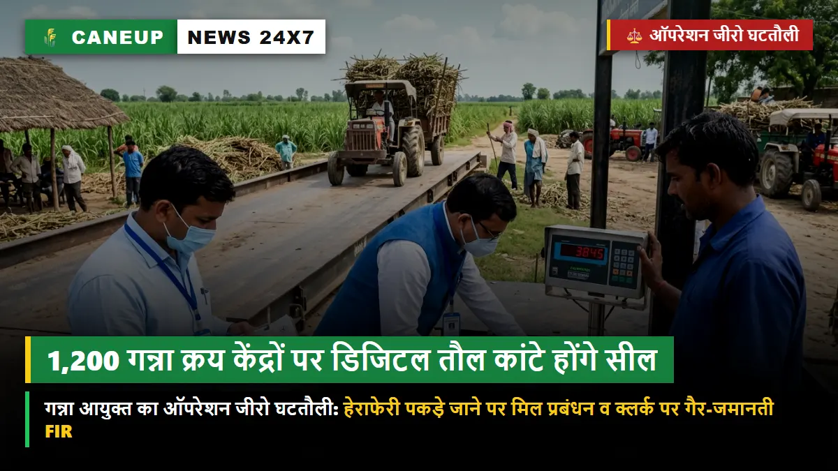 गन्ना आयुक्त का 'ऑपरेशन जीरो घटतौली' — 15 अक्टूबर से पहले यूपी के 1,200 क्रय केंद्रों पर डिजिटल तौल कांटे सील होंगे, पकड़े जाने पर गैर-जमानती केस