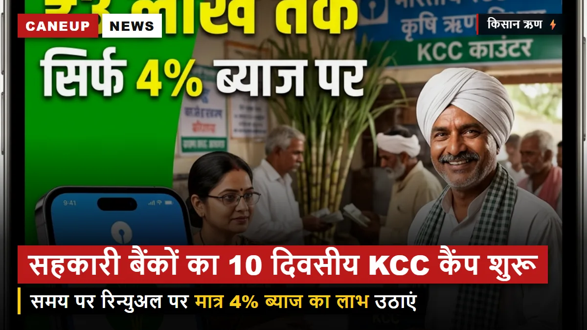 यूपी सहकारी बैंकों का 10 दिवसीय विशेष KCC नवीनीकरण अभियान शुरू — 4% ब्याज दर का लाभ उठाएं किसान