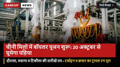 चीनी मिलों में बॉयलर पूजन का दौर शुरू: पश्चिमी यूपी में 20 अक्टूबर से पेराई की शुरुआत — दौराला, मवाना और टिकौला ने तारीखें तय कीं
