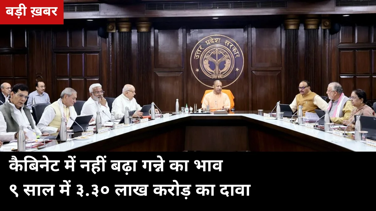 कैबिनेट बैठक में नहीं बढ़ा गन्ने का भाव: योगी सरकार ने SAP वृद्धि का ऐलान नहीं किया, 9 साल में ₹3.30 लाख करोड़ भुगतान का दावा