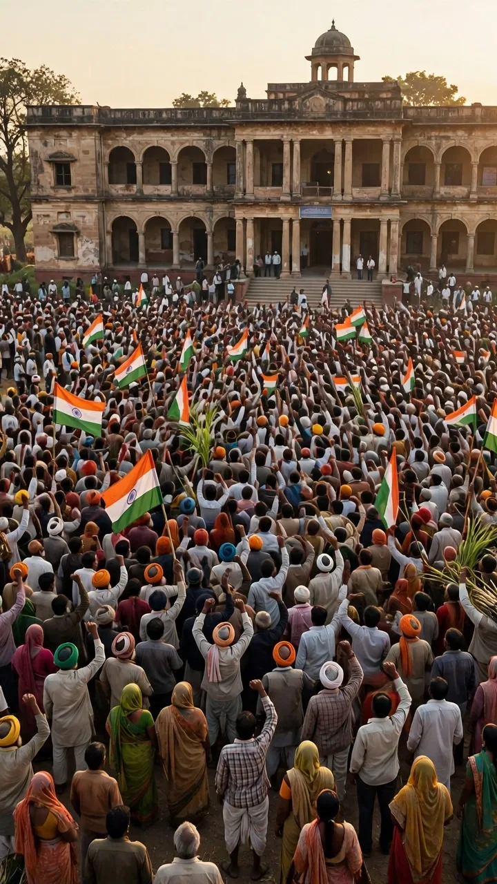 बिजनौर कलेक्ट्रेट में हजारों किसानों की महापंचायत: बकाये पर ब्याज और लागत अनुसार गन्ना भाव की मांग