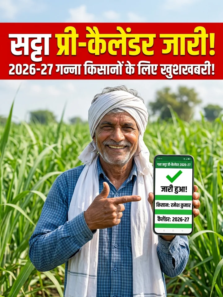 गन्ना सट्टा प्री-कैलेंडर 2026-27 — ऑनलाइन कैसे देखें?