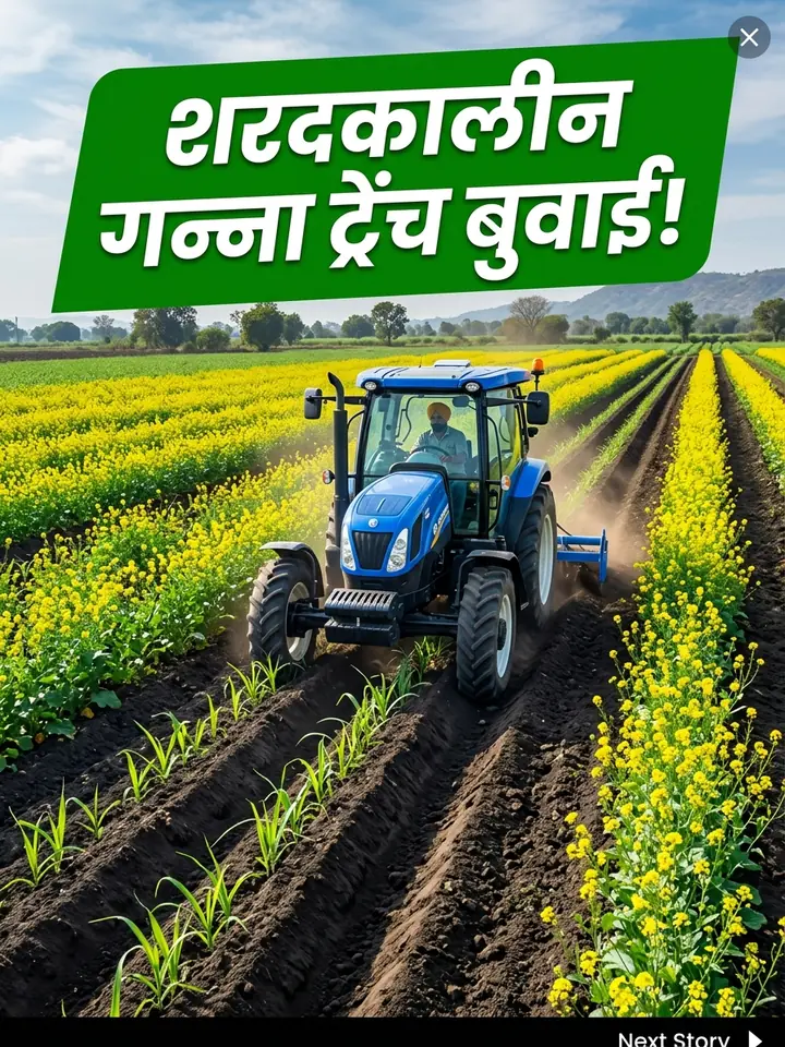 शरदकालीन गन्ना बुवाई — ट्रेंच विधि व सह-फसली