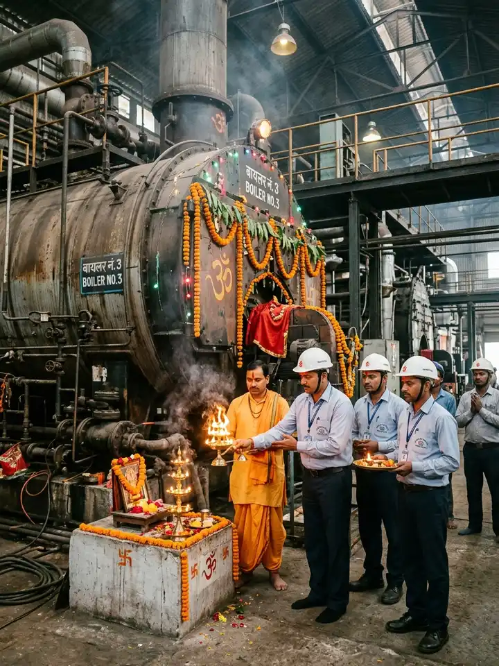 वेस्ट यूपी की चीनी मिलों में बॉयलर पूजन शुरू: पेराई सत्र 2026-27 की तैयारी