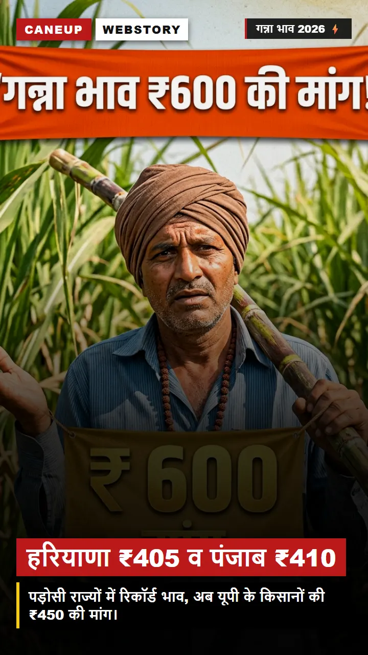 हरियाणा ₹405 व पंजाब ₹410 — यूपी में गन्ना भाव कितना बढ़ेगा?